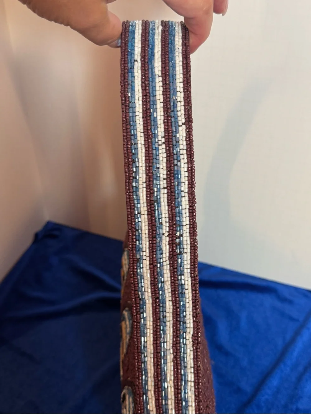 Viral Beaded 3 Dog Motif Shoulder Bag - Brown